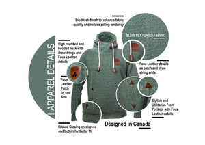 Ireland Leather Patch Green Hoodie Details