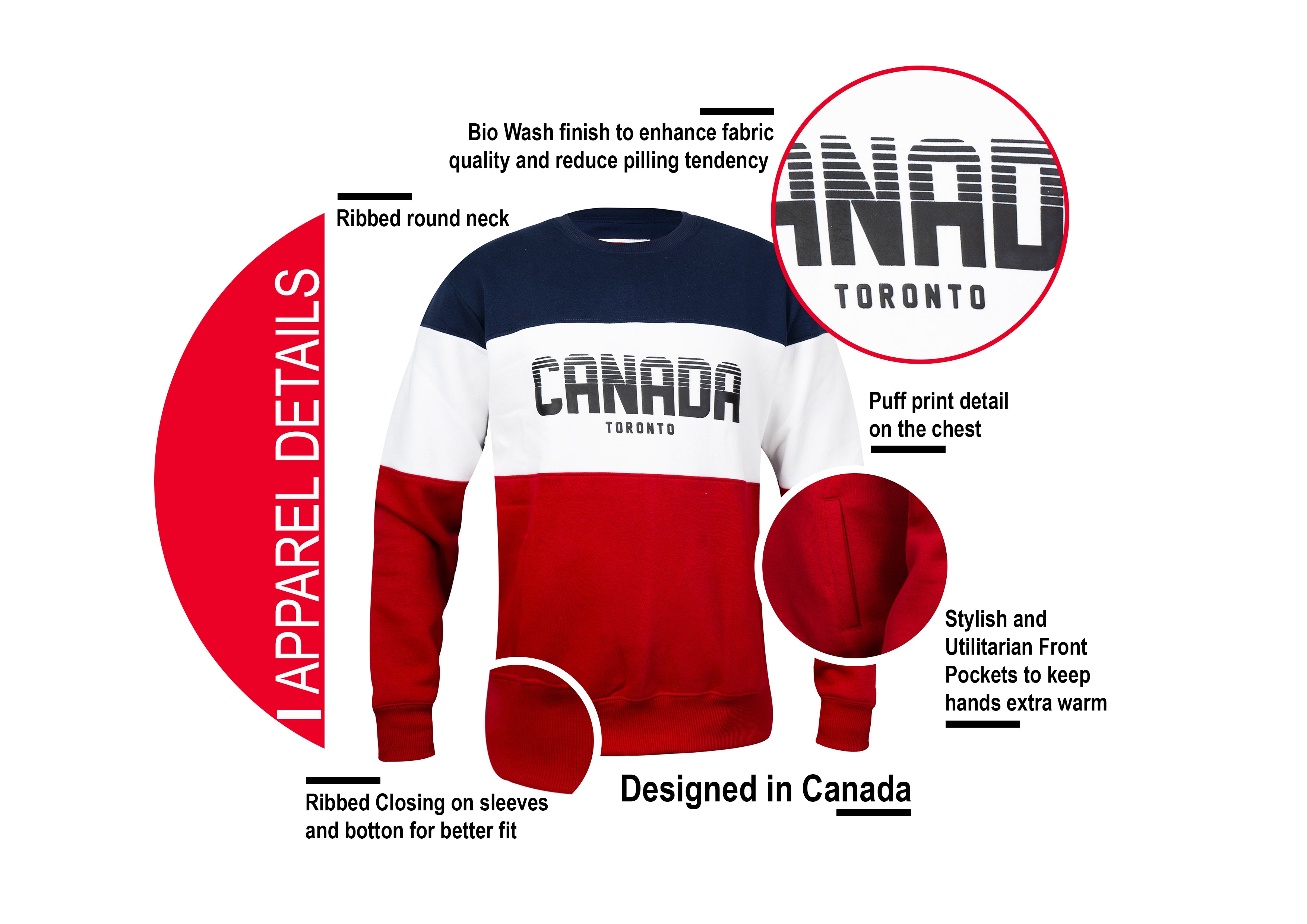 Canada Printed Sweatshirt Details