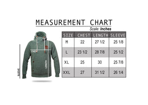 Ireland Leather Patch Green Hoodie Size Chart